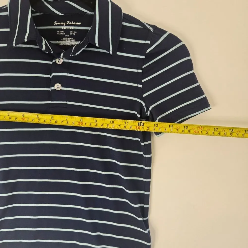Tommy Bahama Boys Striped Short Sleeve Polo Shirt – Pre-Owned, Size Small 5/6